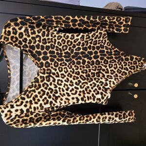 Leopard Print Long Sleeve Bodysuit